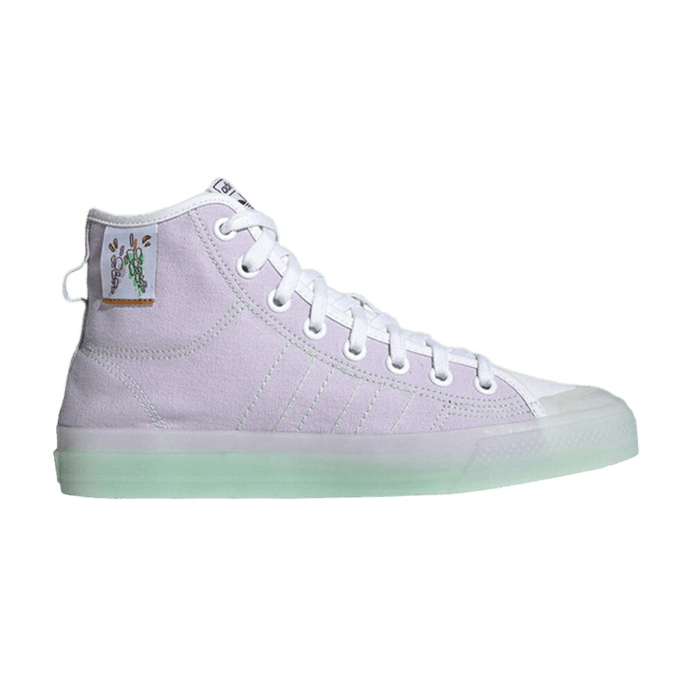 アディダス ご機嫌 白いこと 白いこと 紫 パープル \u0027GRAPE\u0027 スニーカー メンズ ADIDAS NIZZA HIGH RF / FOOTWEAR WHITE GLOW MINT PURPLE