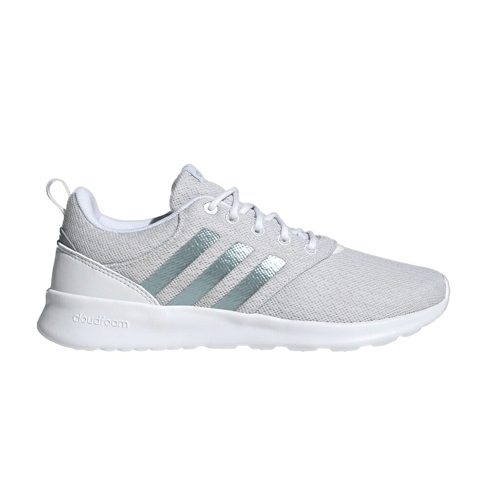 アディダス 白いこと 白いこと 薄墨色 薄墨色 2.0 \u0027WHITE METALLIC\u0027 スニーカー レディース ADIDAS WMNS QT RACER VISION / CLOUD WHITE VISION METALLIC GREY