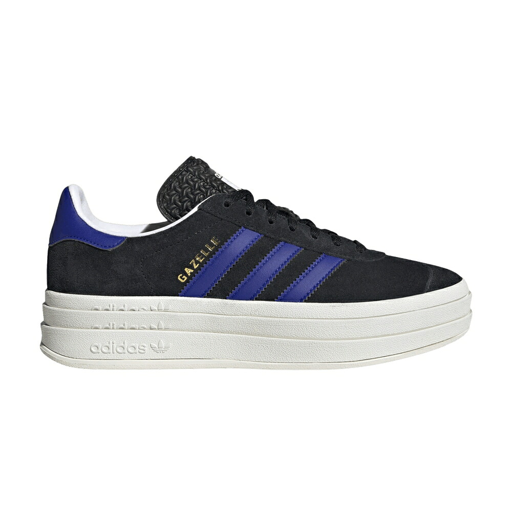 アディダス ガゼル 中核グループ 黒いこと 黒いこと 青み 青色 ゴールド \u0027BLACK BLUE\u0027 スニーカー レディース ADIDAS WMNS GAZELLE BOLD LUCID / CORE BLACK LUCID BLUE GOLD