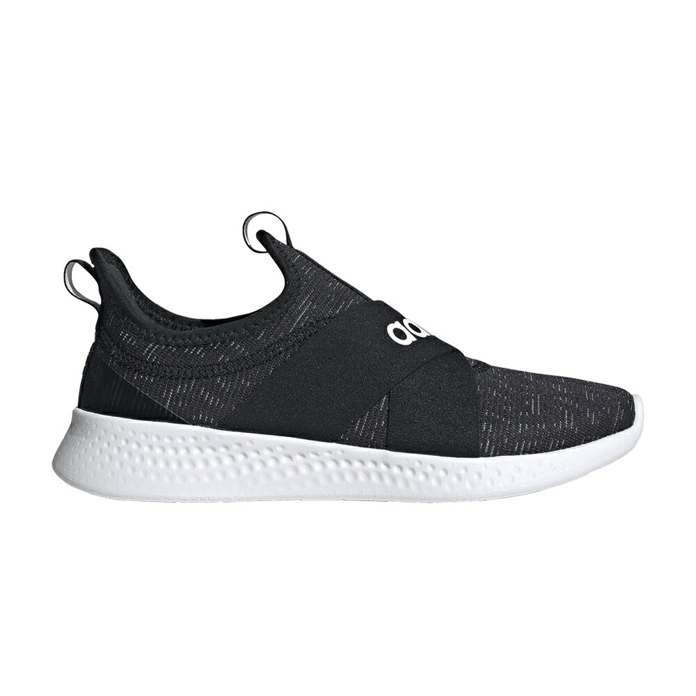 アディダス アダプト 黒色 ブラック 灰色 グレー コア 白色 ホワイト 'GREY WHITE' スニーカー レディース ADIDAS WMNS PUREMOTION ADAPT BLACK / GREY TWO CORE BLACK CLOUD WHITE|スニケス