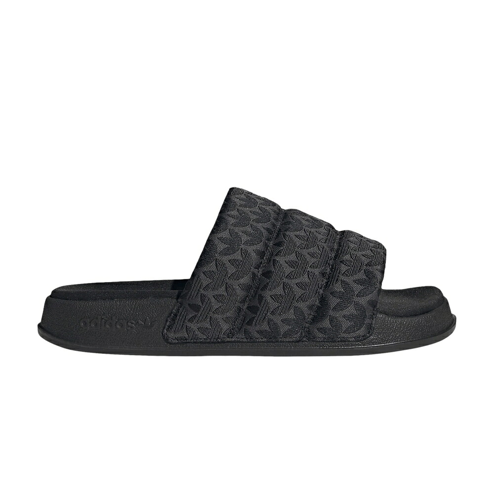 アディダス アディレッタ コア 黒色 ブラック 'TREFOIL BLACK' スニーカー レディース ADIDAS WMNS ADILETTE ESSENTIAL SLIDES MONOGRAM - / CORE BLACK CORE BLACK CORE BLACK｜スニケス