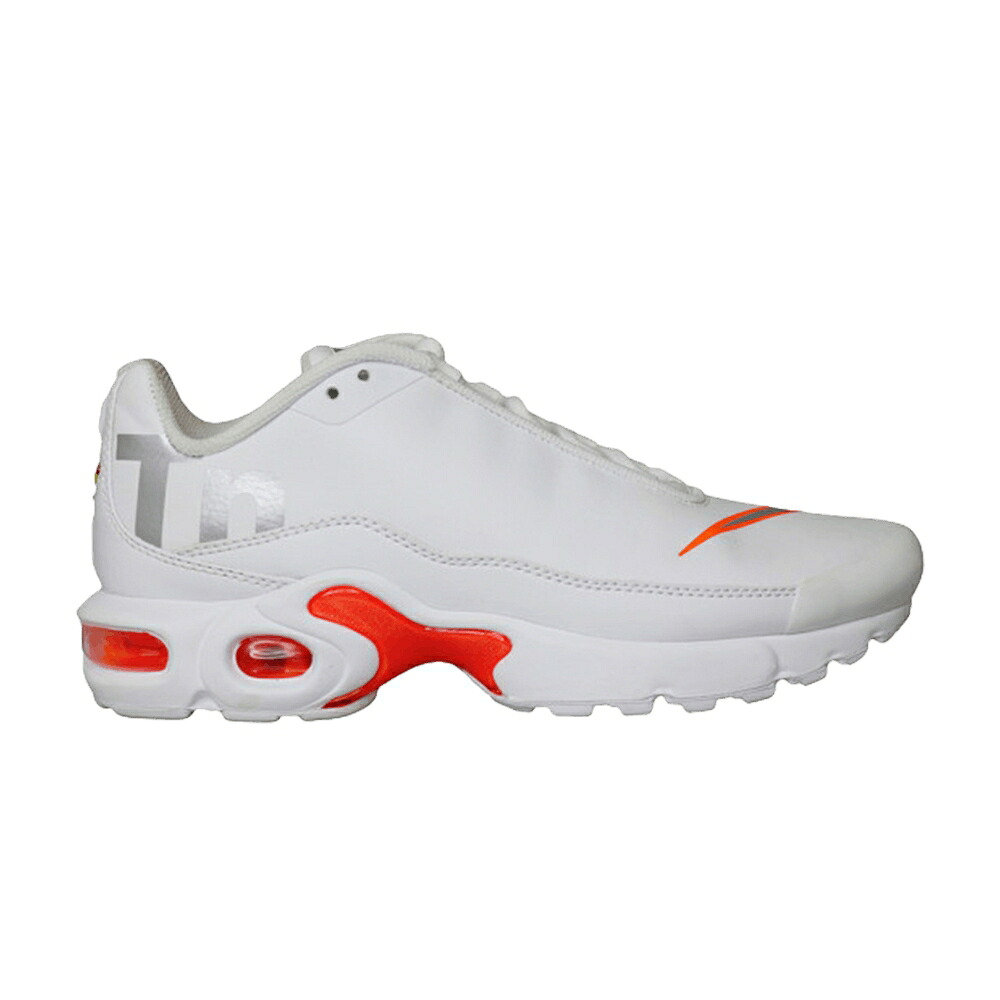 ナイキ マックス 白色 ホワイト 銀色 シルバー 橙 オレンジ エアマックスプラス 'WHITE SILVER' ジュニア キッズ NIKE AIR MAX PLUS TN SE GS / WHITE SILVER ORANGE ベビー マタニティ スニーカー｜スニケス