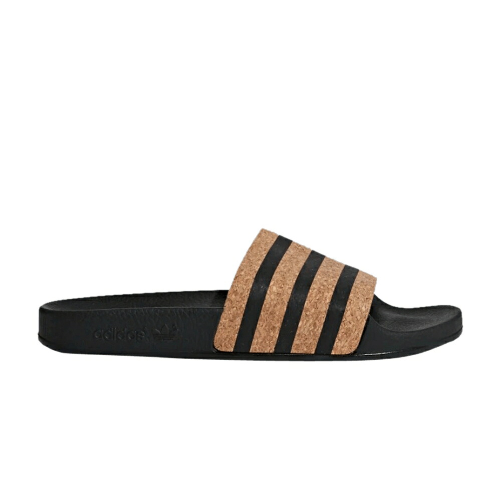 アディダス アディレッタ コア 黒色 ブラック 'BLACK CORK' スニーカー レディース ADIDAS WMNS ADILETTE / CORE BLACK CORE BLACK BLACK|スニケス