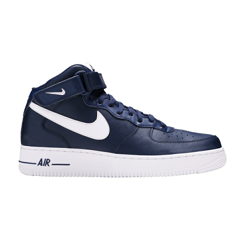 ナイキ ミッド 紺色 ネイビー 白色 ホワイト エアフォース '07 'NAVY' スニーカー メンズ NIKE AIR FORCE 1 MID / MIDNIGHT NAVY WHITE｜スニケス