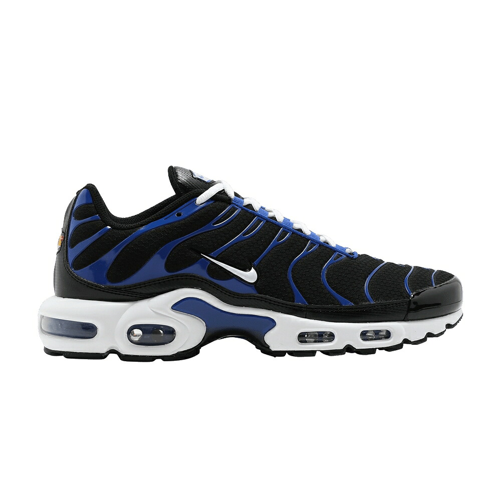 ナイキ マックス 黒色 ブラック 白色 ホワイト 青色 ブルー エアマックスプラス 'BLACK BLUE' スニーカー メンズ NIKE AIR MAX PLUS RACER / BLACK WHITE RACER BLUE｜スニケス