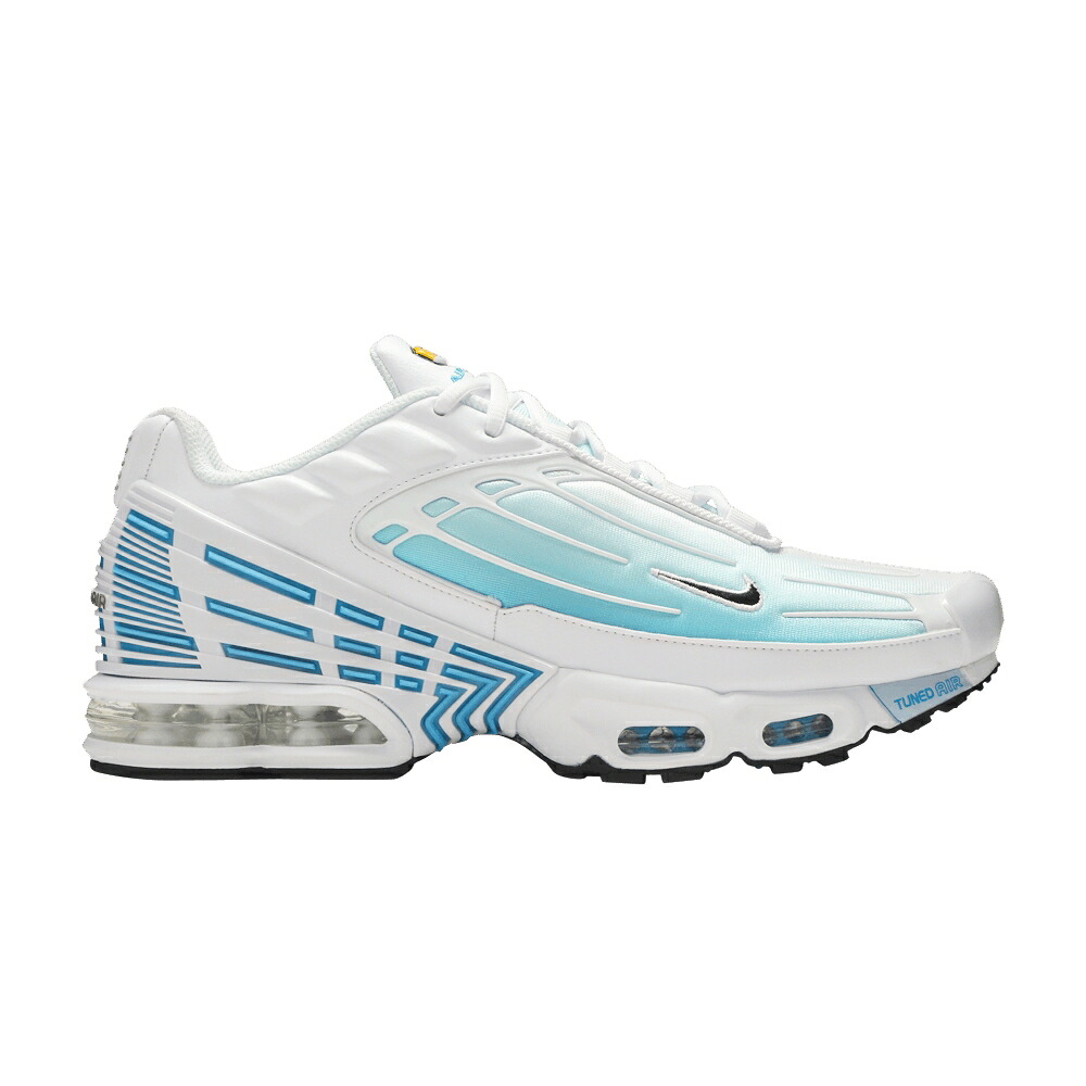 ナイキ マックス 白色 ホワイト 黒色 ブラック レーザー 青色 ブルー エアマックスプラス 'LASER BLUE' スニーカー メンズ NIKE AIR MAX PLUS 3 / WHITE BLACK LASER BLUE ENIGMA｜スニケス