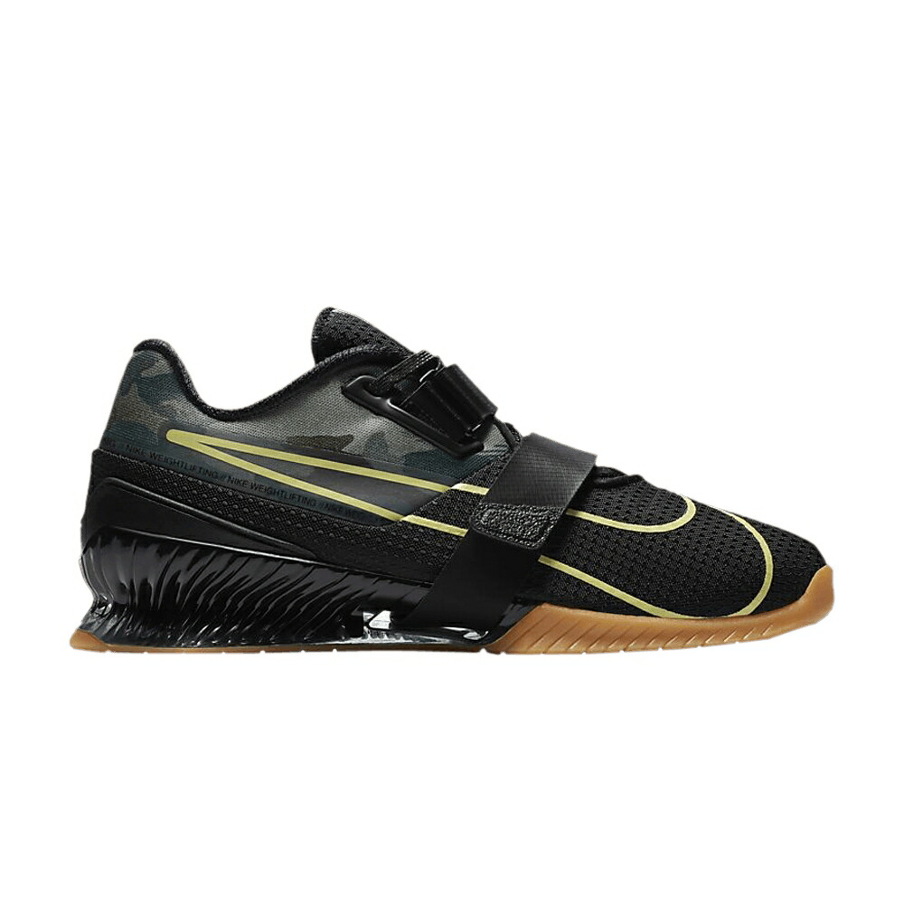 ナイキ 黒色 ブラック 茶色 ブラウン 'CAMO' スニーカー メンズ NIKE ROMALEOS 4 / BLACK GUM MEDIUM BROWN LIMELIGHT｜スニケス