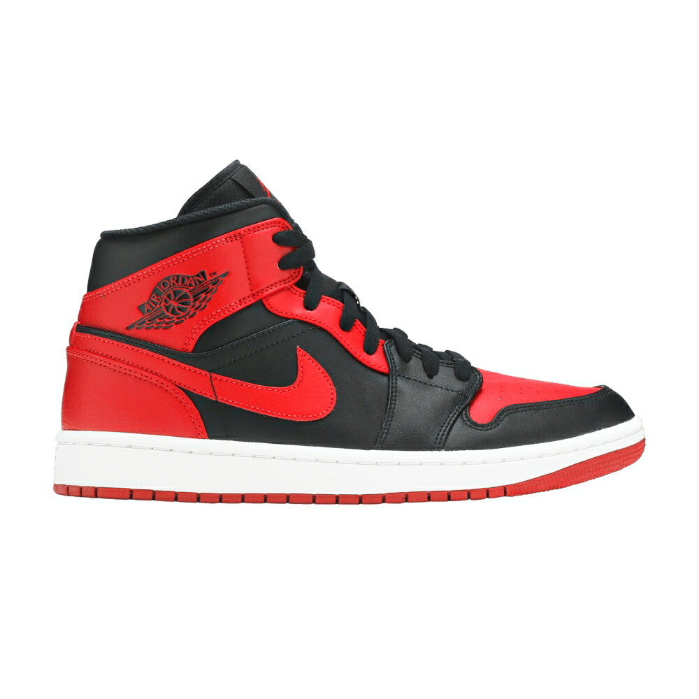 ナイキ ミッド 黒色 ブラック 赤 レッド 白色 ホワイト エアジョーダン BANNED スニーカー メンズ AIR JORDAN AIR JORDAN 1 MID / BLACK UNIVERSITY RED BLACK WHITE