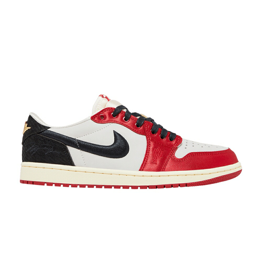 ナイキ 黒色 ブラック 赤 レッド エアジョーダン 'ROOKIE AWAY' スニーカー メンズ AIR JORDAN TROPHY ROOM X AIR JORDAN 1 RETRO LOW OG SP CARD - / SAIL BLACK VARSITY RED MUSLIN