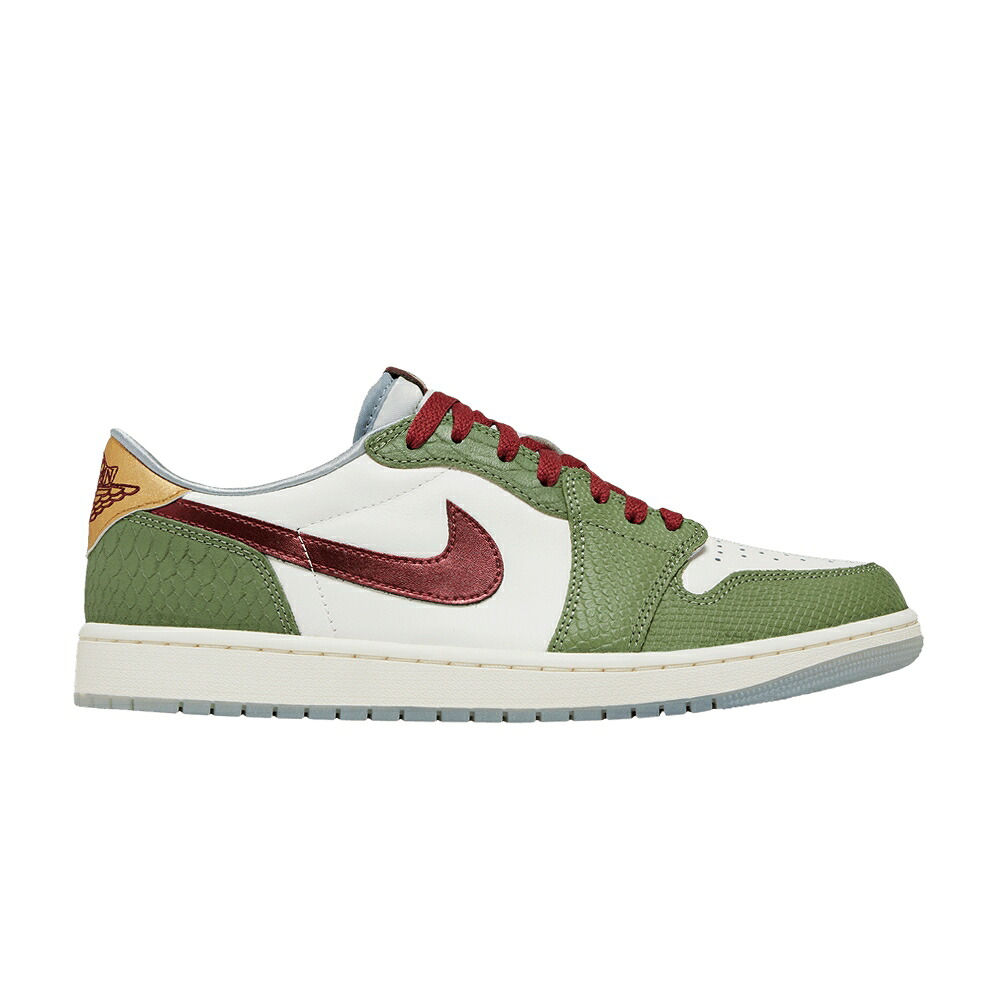 ナイキ 緑 緑であること エアジョーダン \u0027YEAR DRAGON\u0027 スニーカー メンズ AIR JORDAN AIR JORDAN 1 RETRO LOW OG OF THE / SAIL CEDAR OIL GREEN LIGHT