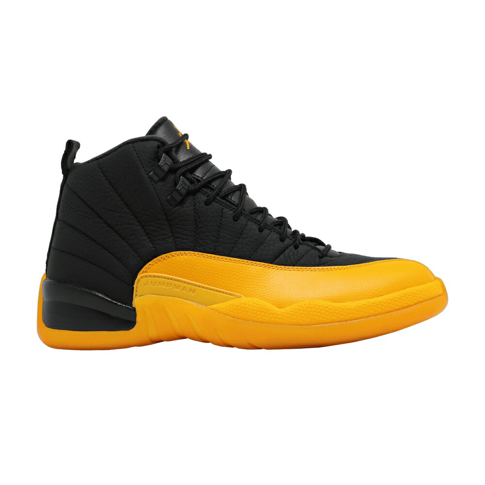 ナイキ 黒いこと 黒いこと ゴールド エアジョーダン \u0027UNIVERSITY GOLD\u0027 スニーカー メンズ AIR JORDAN AIR JORDAN 12 RETRO / BLACK BLACK UNIVERSITY GOLD スニーカー-メンズ靴-靴