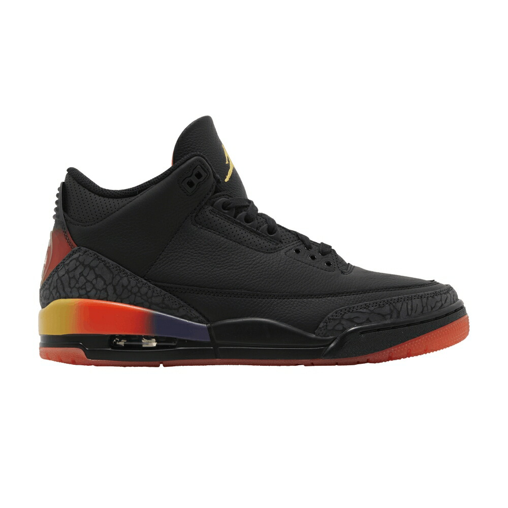 ナイキ 黒色 ブラック クリムゾン エアジョーダン J. RIO スニーカー メンズ AIR JORDAN BALVIN X AIR JORDAN 3 RETRO / BLACK SOLAR FLARE TOTAL CRIMSON