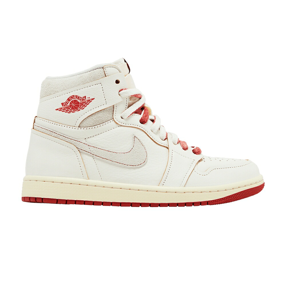 ナイキ 御機嫌 エアジョーダン \u0027RARE CINNABAR\u0027 スニーカー レディース AIR JORDAN WMNS AIR JORDAN 1 RETRO HIGH OG - SAIL / SAIL CINNABAR LIGHT BONE