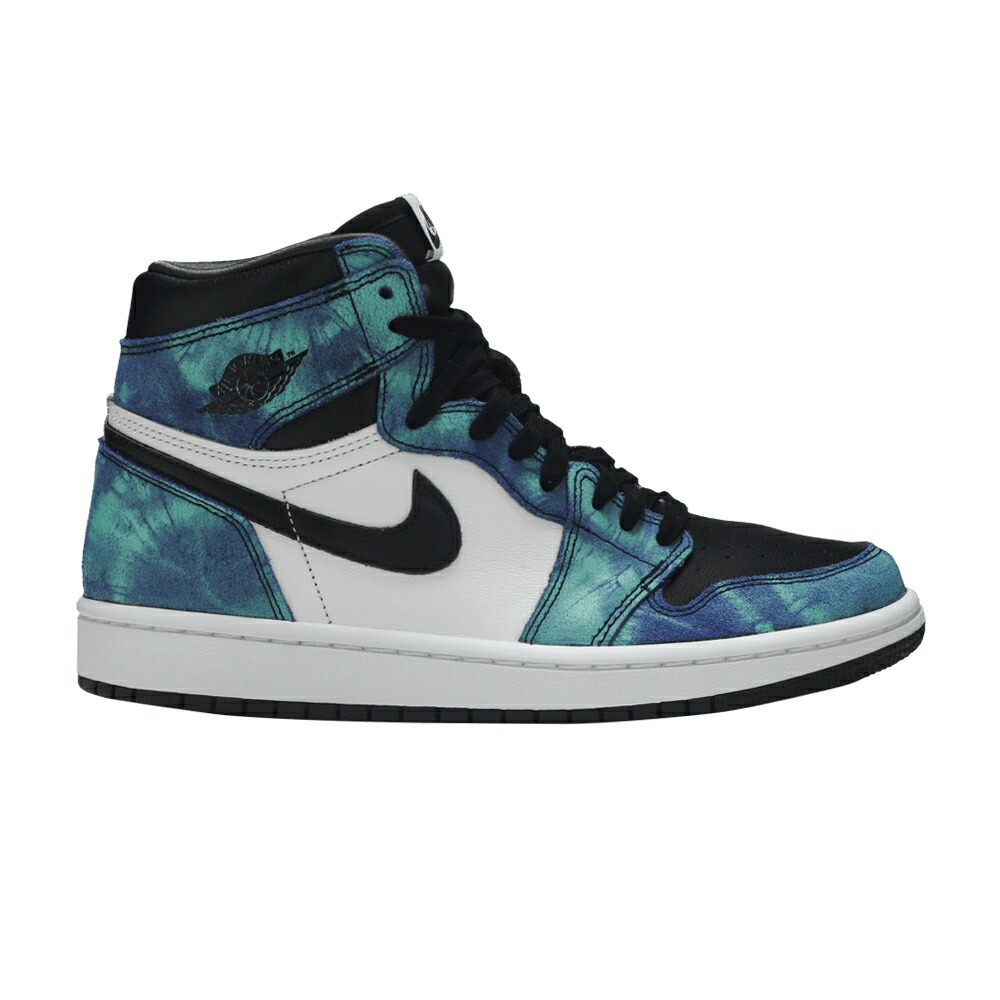 ナイキ ハイ 白色 ホワイト 黒色 ブラック 緑 グリーン エアジョーダン 'TIEDYE' スニーカー レディース AIR JORDAN WMNS AIR JORDAN 1 RETRO HIGH OG 'TIE-DYE' / WHITE BLACK AURORA GREEN