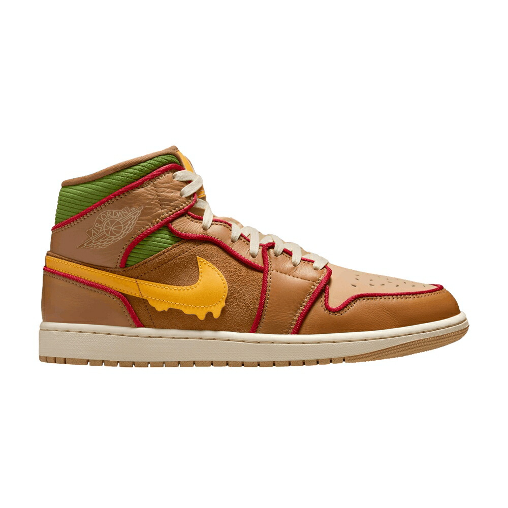 ナイキ ミッド エアジョーダン 'CHEESEBURGER' スニーカー メンズ AIR JORDAN AIR JORDAN 1 MID SE / FLAX SESAME COCONUT MILK