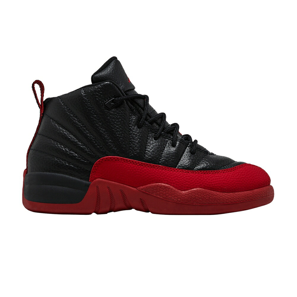 ナイキ 黒色 ブラック 赤 レッド エアジョーダン 'FLU GAME' ジュニア キッズ AIR JORDAN AIR JORDAN 12 RETRO PS 2025 / BLACK VARSITY RED ベビー マタニティ スニーカー