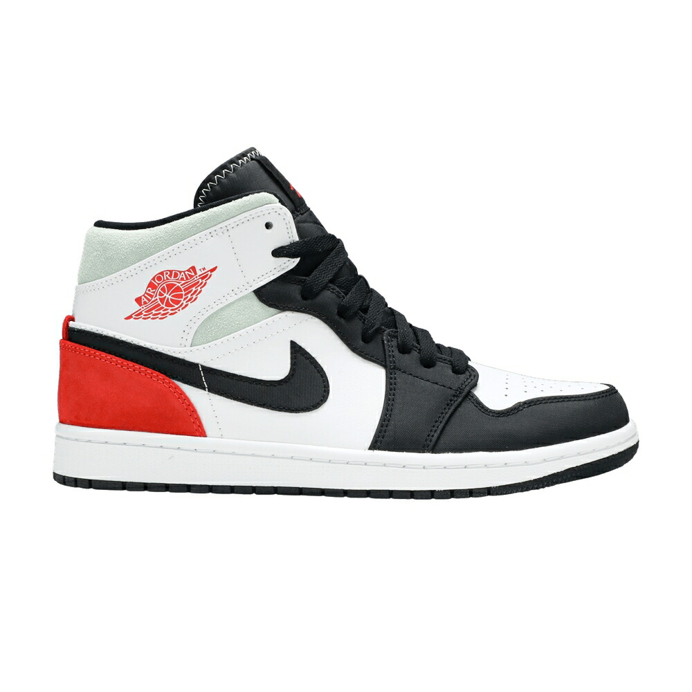 ナイキ ミッド 黒色 ブラック 白色 ホワイト 灰色 グレー エアジョーダン RED TOE スニーカー メンズ AIR JORDAN AIR JORDAN 1 MID SE BLACK / WHITE BLACK LIGHT SMOKE GREY GYM