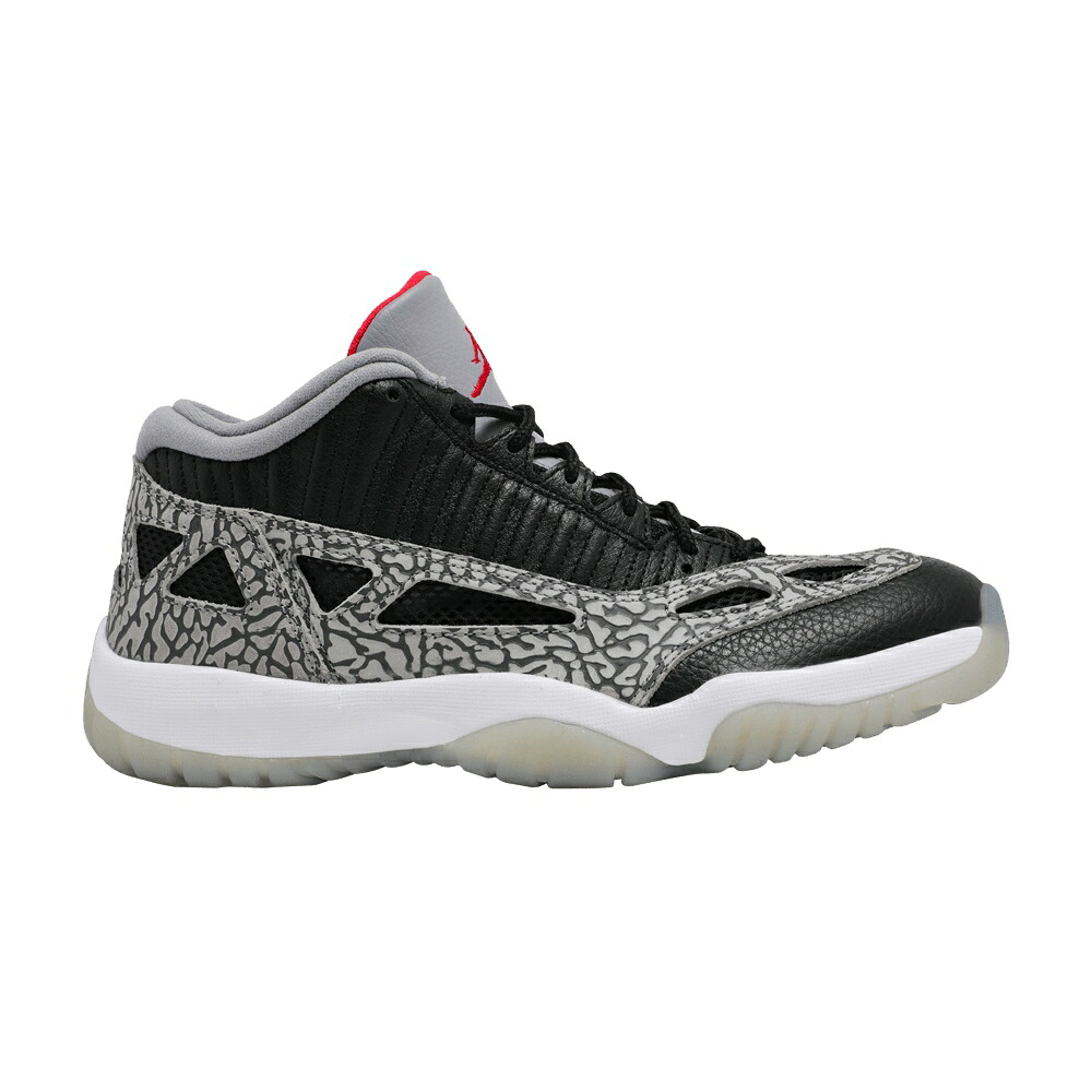 ナイキ 黒色 ブラック ファイア 赤 レッド 灰色 シメント グレー 白色 ホワイト エアジョーダン 'BLACK CEMENT' スニーカー メンズ AIR JORDAN AIR JORDAN 11 RETRO LOW IE / BLACK FIRE RED CEMENT GREY WHITE|スニケス