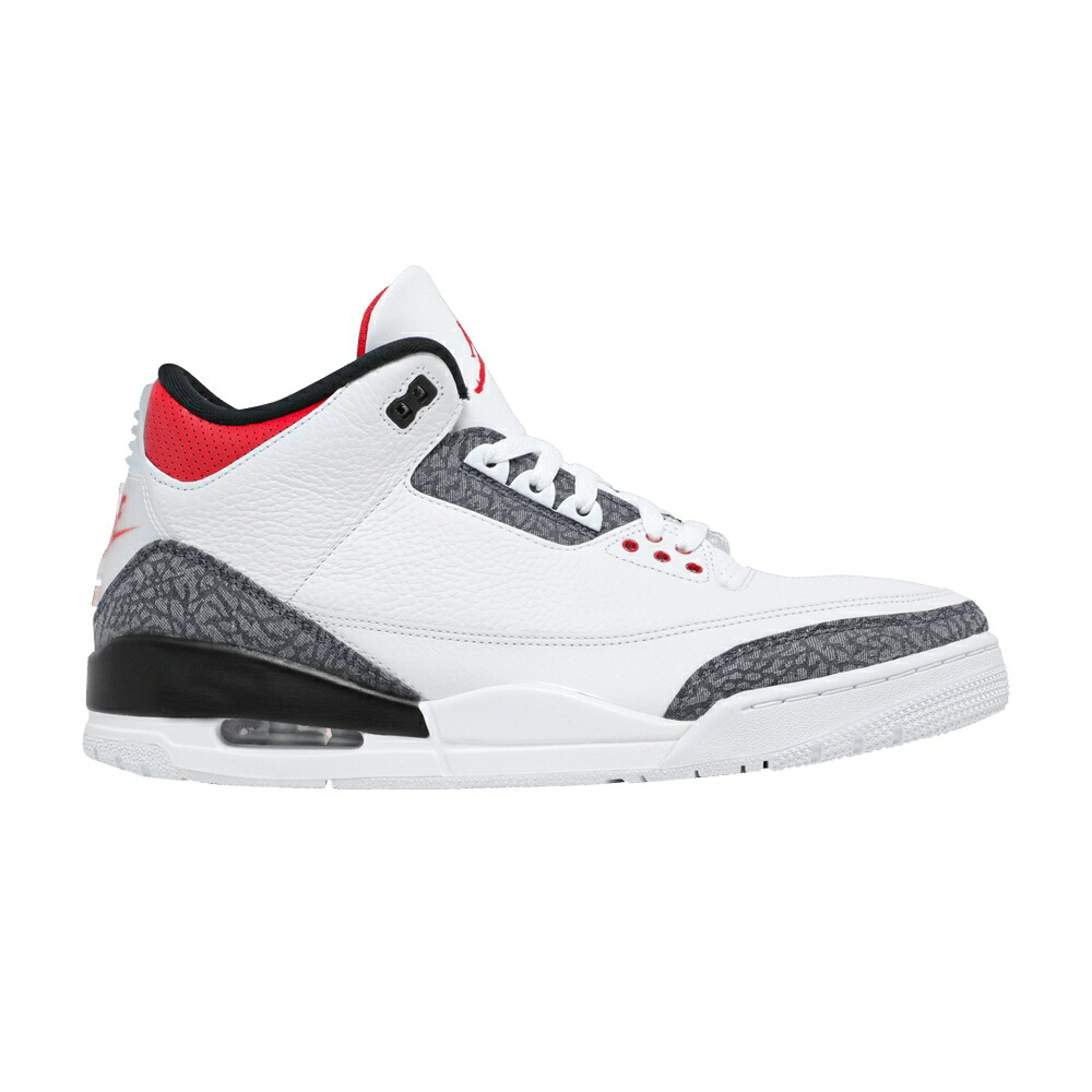 ナイキ デニム 白色 ホワイト ファイア 赤 レッド 黒色 ブラック エアジョーダン 'FIRE RED' スニーカー メンズ AIR JORDAN AIR JORDAN 3 RETRO DENIM SE / WHITE FIRE RED BLACK