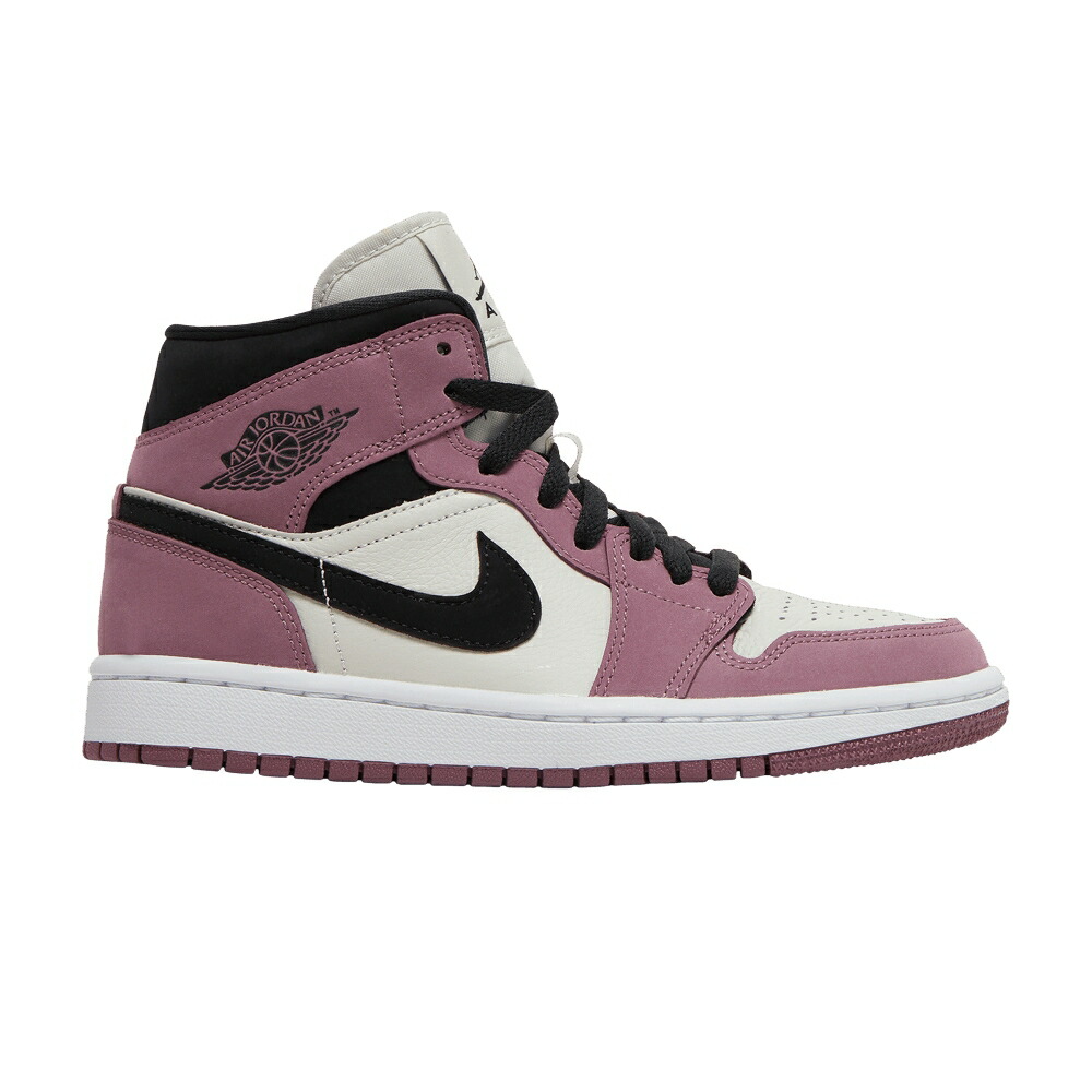 ナイキ ミッド 白いこと 白いこと エアジョーダン \u0027BERRY PINK\u0027 スニーカー レディース AIR JORDAN WMNS AIR JORDAN 1 MID SE / LIGHT MULBERRY LIGHT BONE WHITE