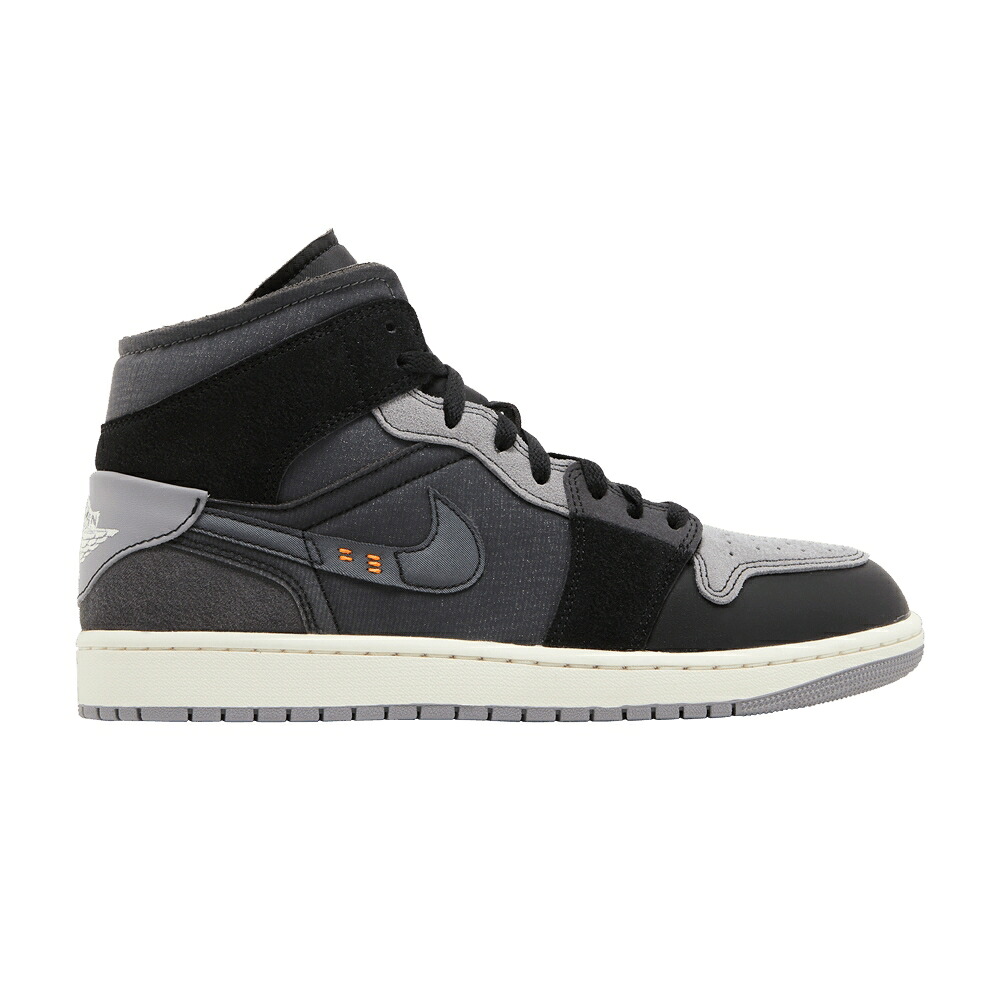 ナイキ ミッド 黒いこと 黒いこと 薄墨色 シメント エアジョーダン \u0027INSIDE BLACK\u0027 スニーカー メンズ AIR JORDAN AIR JORDAN 1 MID SE CRAFT OUT - / BLACK LIGHT GRAPHITE SAIL CEMENT メンズ靴-靴