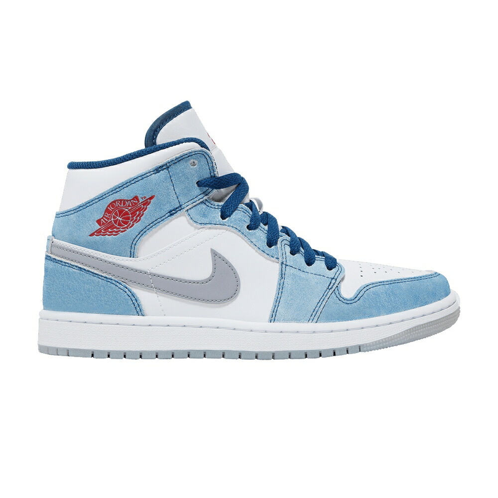 ナイキ ミッド 青色 ブルー 白色 ホワイト 銀色 スチール エアジョーダン FRENCH BLUE スニーカー メンズ AIR JORDAN AIR JORDAN 1 MID SE / FRENCH BLUE WHITE LIGHT STEEL