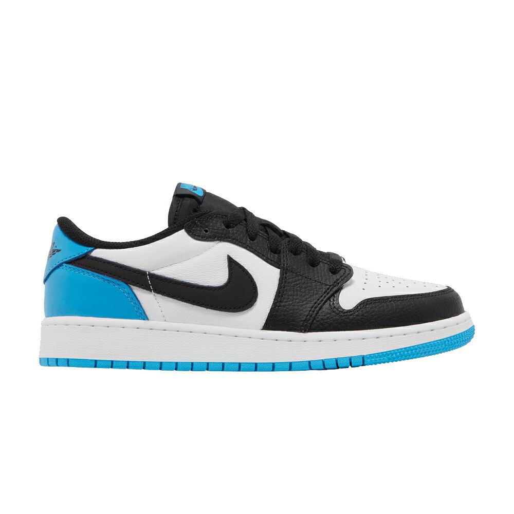 ナイキ 白色 ホワイト 青色 ブルー 黒色 ブラック エアジョーダン 'UNC' ジュニア キッズ AIR JORDAN AIR JORDAN 1 RETRO LOW OG GS / WHITE DARK POWDER BLUE BLACK ベビー マタニティ スニーカー|スニケス