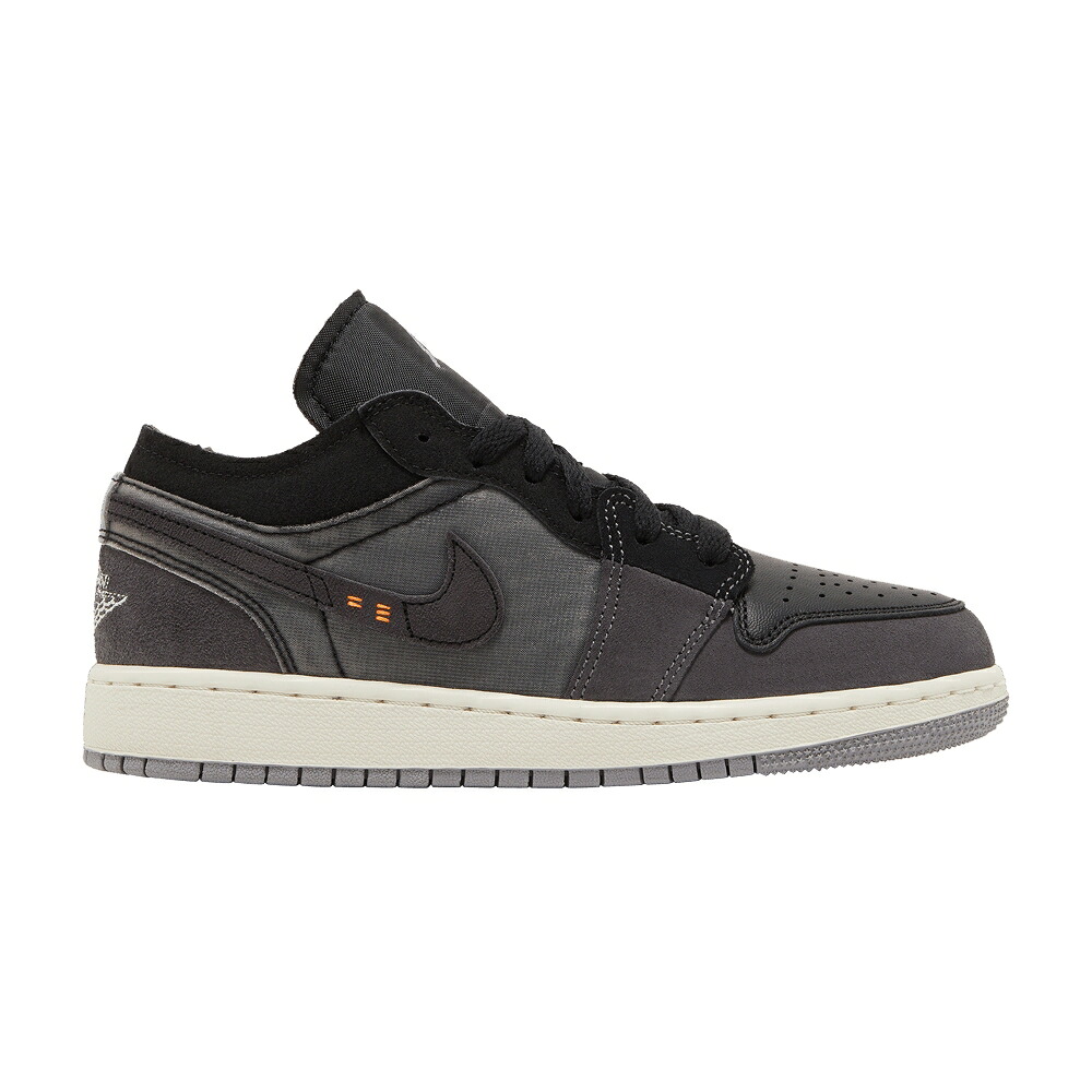 ナイキ 黒色 ブラック 灰色 シメント エアジョーダン 'INSIDE BLACK' ジュニア キッズ AIR JORDAN AIR JORDAN 1 LOW SE CRAFT GS OUT - / BLACK LIGHT GRAPHITE SAIL CEMENT ベビー マタニティ スニーカー