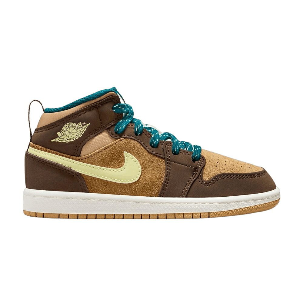 ナイキ ミッド 緑 緑であること エアジョーダン \u0027CACAO WOW\u0027 お坊っちゃん キッズ AIR JORDAN AIR JORDAN 1 MID SE なおなお書き / CACAO WOW LUMINOUS GREEN ALE もの言う花 マタニティ スニーカー