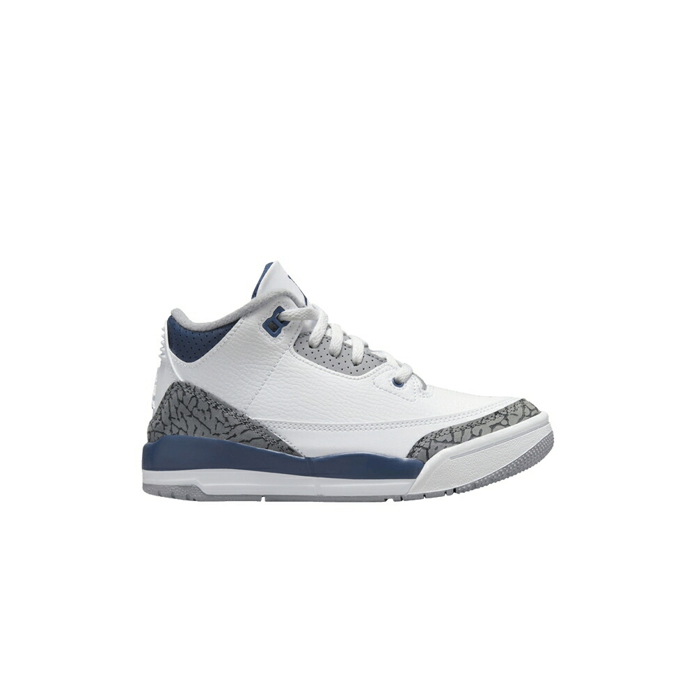ナイキ 白色 ホワイト 紺色 ネイビー 灰色 シメント グレー エアジョーダン 'MIDNIGHT NAVY' ジュニア キッズ AIR JORDAN AIR JORDAN 3 RETRO PS / WHITE MIDNIGHT NAVY CEMENT GREY ベビー マタニティ スニーカ