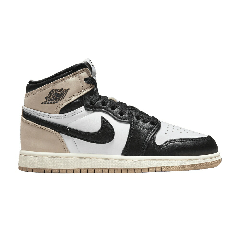 ナイキ ハイ 黒色 ブラック レジェンド 茶色 ブラウン 白色 ホワイト エアジョーダン 'LATTE' ジュニア キッズ AIR JORDAN AIR JORDAN 1 RETRO HIGH OG PS / BLACK LEGEND MEDIUM BROWN WHITE ベビー マタニティ|スニケス