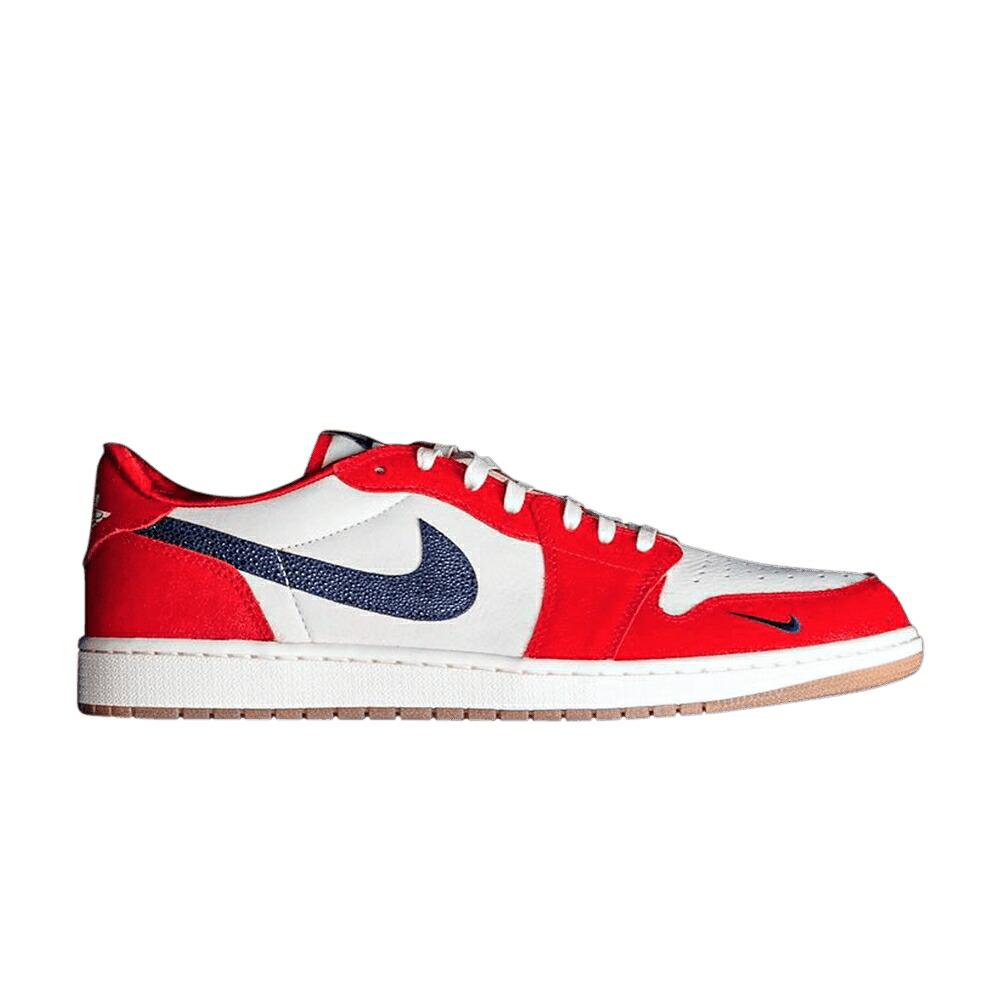 ナイキ カレッジ 紺色 ネイビー エアジョーダン 'HOWARD UNIVERSITY' スニーカー メンズ AIR JORDAN AIR JORDAN 1 RETRO LOW OG PE / COCONUT MILK COLLEGE NAVY｜スニケス