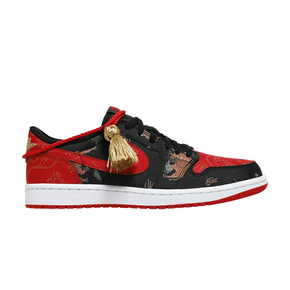 ナイキ 黒いこと 黒いこと 赤 赤いこと エアジョーダン \u0027CHINESE YEAR\u0027 スニーカー メンズ AIR JORDAN AIR JORDAN 1 RETRO LOW OG NEW SAMPLE / BLACK UNIVERSITY RED METALLIC