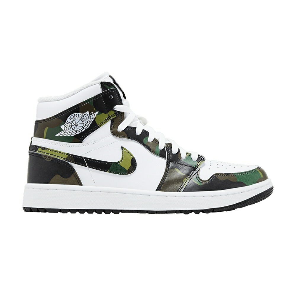 ナイキ ハイ ゴルフ 緑 グリーン 黒色 ブラック 白色 ホワイト エアジョーダン CAMO スニーカー メンズ AIR JORDAN AIR JORDAN 1 HIGH GOLF / LEGION GREEN BLACK WHITE