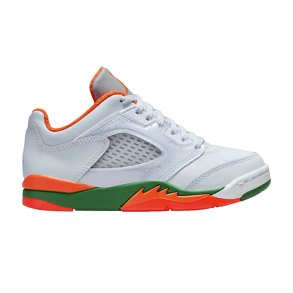 ナイキ 灰色 グレー 橙 オレンジ エアジョーダン 'HURRICANES' ジュニア キッズ AIR JORDAN AIR JORDAN 5 RETRO LOW PS / FOOTBALL GREY BRILLIANT ORANGE ベビー マタニティ スニーカー