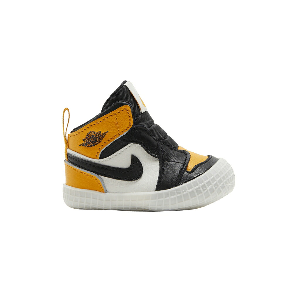 ナイキ 黒いこと 黒いこと エアジョーダン \u0027YELLOW TOE\u0027 スニーカー メンズ AIR JORDAN AIR JORDAN 1 CRIB BOOTIE / TAXI SAIL BLACK