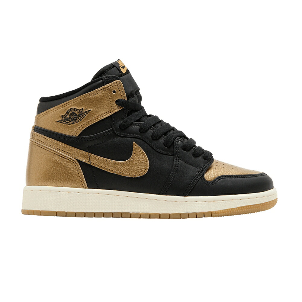 ナイキ ハイ 黒色 ブラック ゴールド エアジョーダン 'BLACK GOLD' ジュニア キッズ AIR JORDAN AIR JORDAN 1 RETRO HIGH OG GS / BLACK METALLIC GOLD SAIL ベビー マタニティ スニーカー