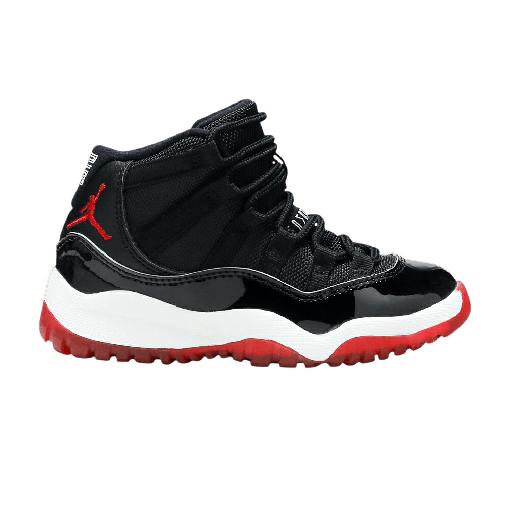 ナイキ 黒色 ブラック 赤 レッド 白色 ホワイト エアジョーダン 'BRED' ジュニア キッズ AIR JORDAN AIR JORDAN 11 RETRO PS 2019 / BLACK TRUE RED WHITE ベビー マタニティ スニーカー