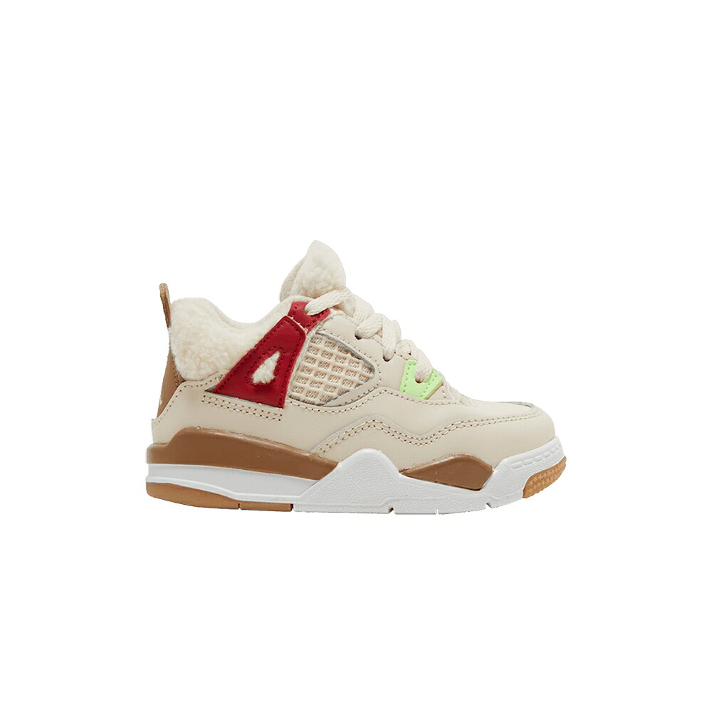 ナイキ 赤 赤いこと エアジョーダン \u0027WILD THINGS\u0027 もの言う花 AIR JORDAN AIR JORDAN 4 RETRO TD / SAIL UNIVERSITY RED HEMP BARELY