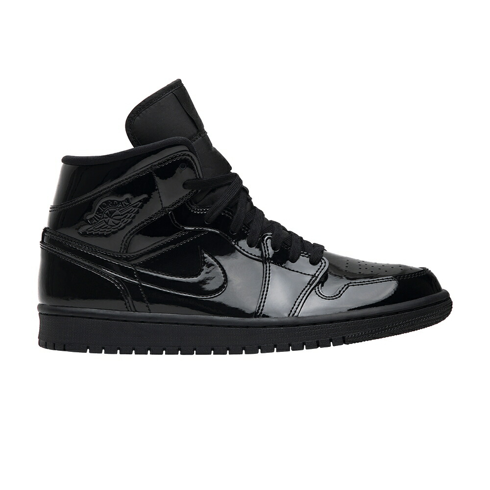 ナイキ ミッド パテント 黒色 ブラック エアジョーダン 'TRIPLE BLACK' スニーカー レディース AIR JORDAN WMNS AIR JORDAN 1 MID PATENT SE / BLACK BLACK BLACK|スニケス