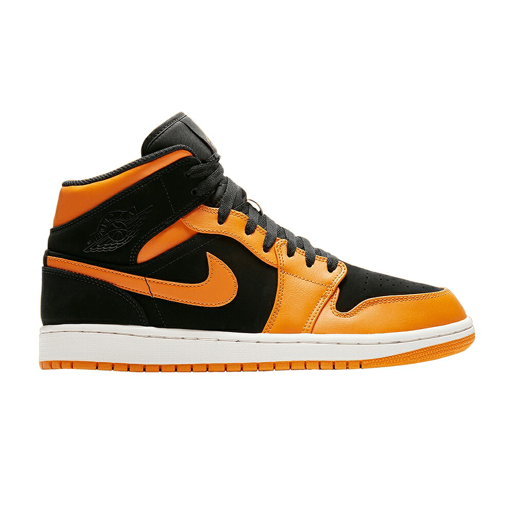 ナイキ ミッド 黒いこと 黒いこと 橙 オレンジ色 エアジョーダン \u0027ORANGE PEEL\u0027 スニーカー メンズ AIR JORDAN AIR JORDAN 1 MID / BLACK ORANGE PEEL SAIL メンズ靴-スニーカー-靴