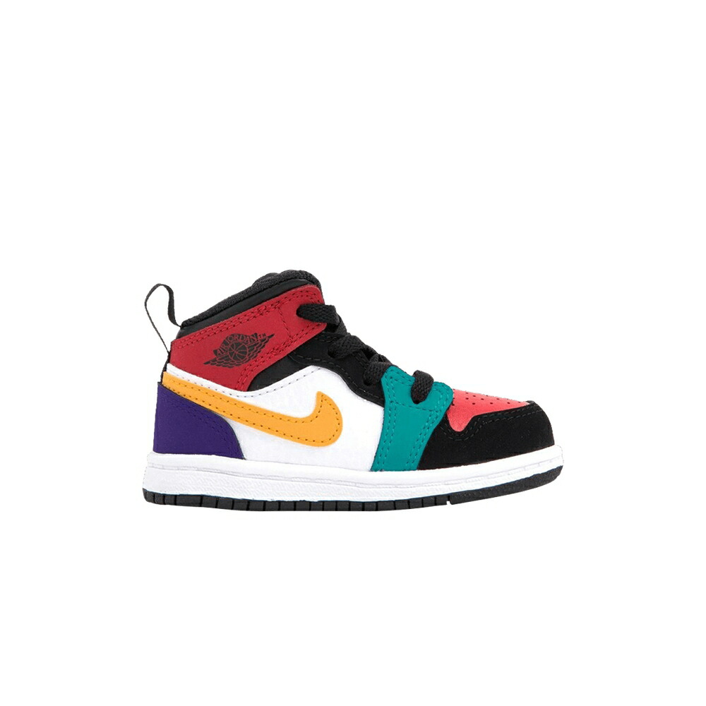 ナイキ ミッド 白色 ホワイト 黒色 ブラック ターボ 緑 グリーン エアジョーダン 'MULTICOLOR' ベビー AIR JORDAN AIR JORDAN 1 MID TD 'MULTI-COLOR' / WHITE BLACK TURBO GREEN