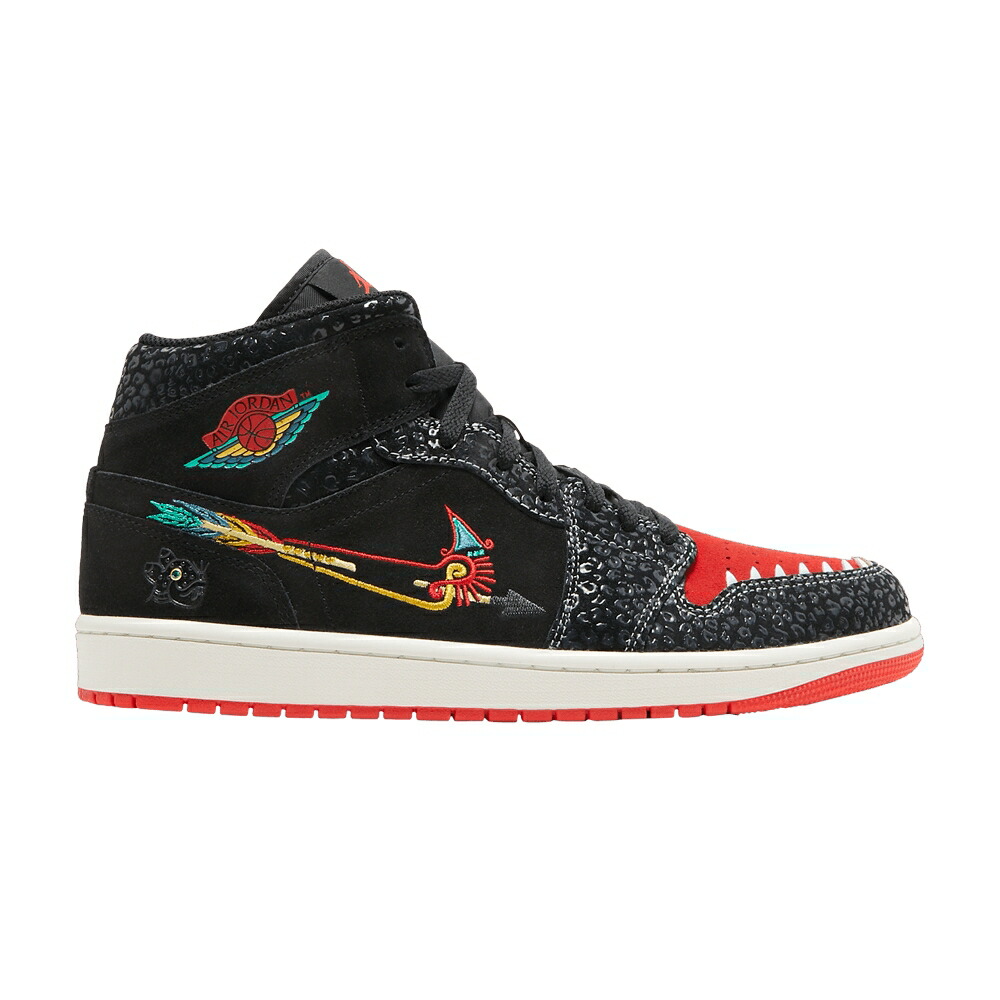 ナイキ ミッド 黒色 ブラック ローマ 緑 グリーン 赤 レッド エアジョーダン IEMPRE FAMILIA スニーカー メンズ AIR JORDAN AIR JORDAN 1 MID SE / BLACK SAIL ROMA GREEN CHILE RED