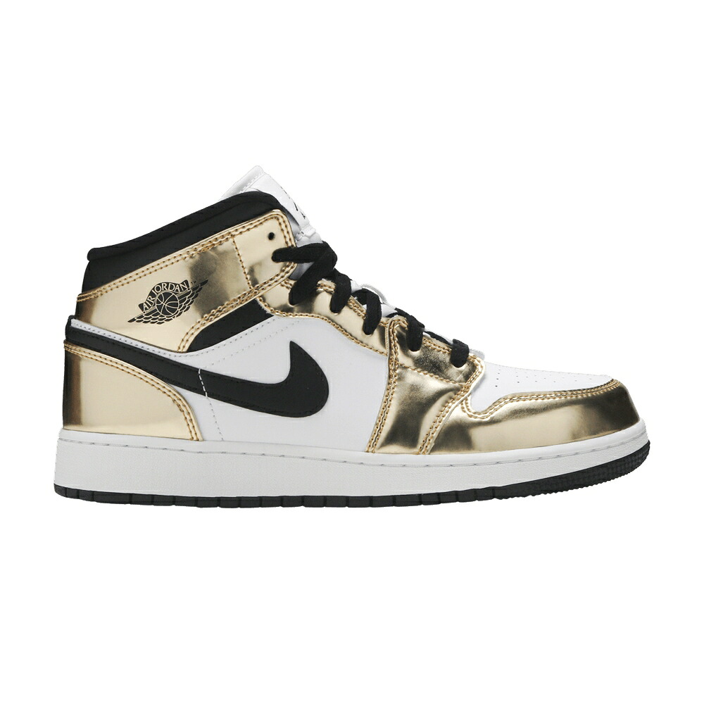 ナイキ ミッド ゴールド 白いこと 白いこと 黒いこと 黒いこと エアジョーダン \u0027METALLIC GOLD\u0027 御坊っちゃん キッズ AIR JORDAN AIR JORDAN 1 MID SE GS / METALLIC GOLD WHITE BLACK もの言う花 マタニティ スニーカー