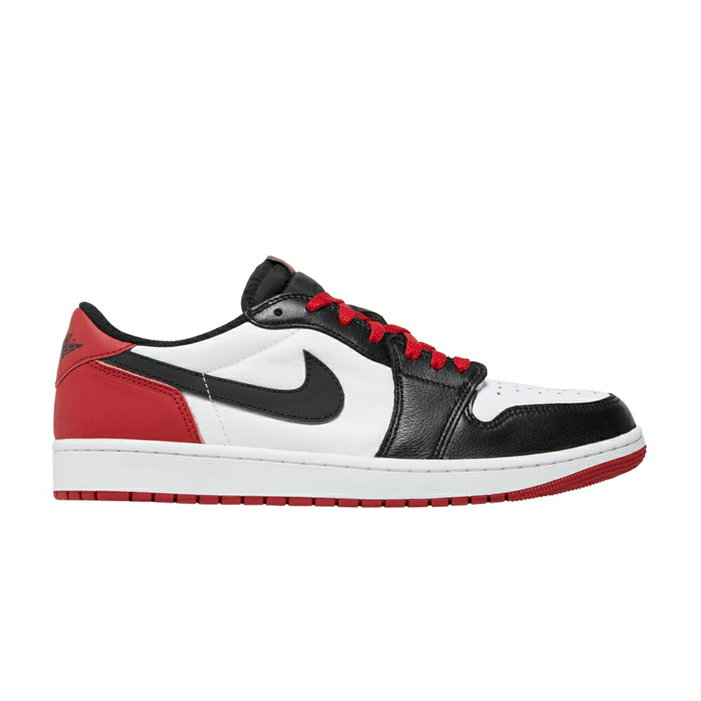ナイキ 白色 ホワイト 黒色 ブラック 赤 レッド エアジョーダン 'BLACK TOE' スニーカー メンズ AIR JORDAN AIR JORDAN 1 RETRO LOW OG / WHITE BLACK VARSITY RED