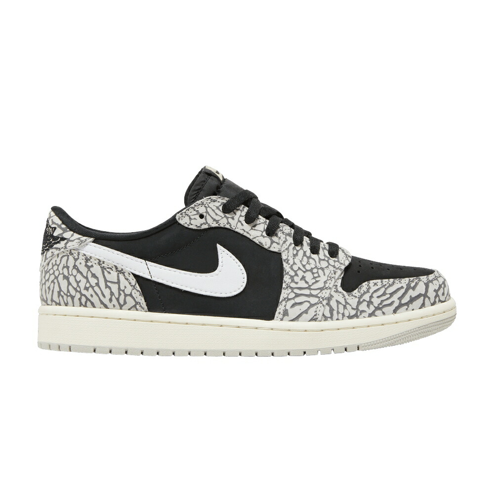 ナイキ 黒色 ブラック テック 灰色 グレー 白色 ホワイト エアジョーダン BLACK CEMENT スニーカー メンズ AIR JORDAN AIR JORDAN 1 RETRO LOW OG / BLACK MUSLIN TECH GREY WHITE