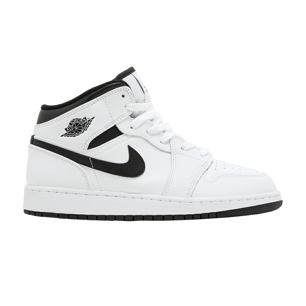 ナイキ ミッド 白いこと 白いこと 黒いこと 黒いこと エアジョーダン \u0027WHITE BLACK\u0027 御坊っちゃん キッズ AIR JORDAN AIR JORDAN 1 MID GS / WHITE BLACK WHITE BLACK もの言う花 マタニティ スニーカー