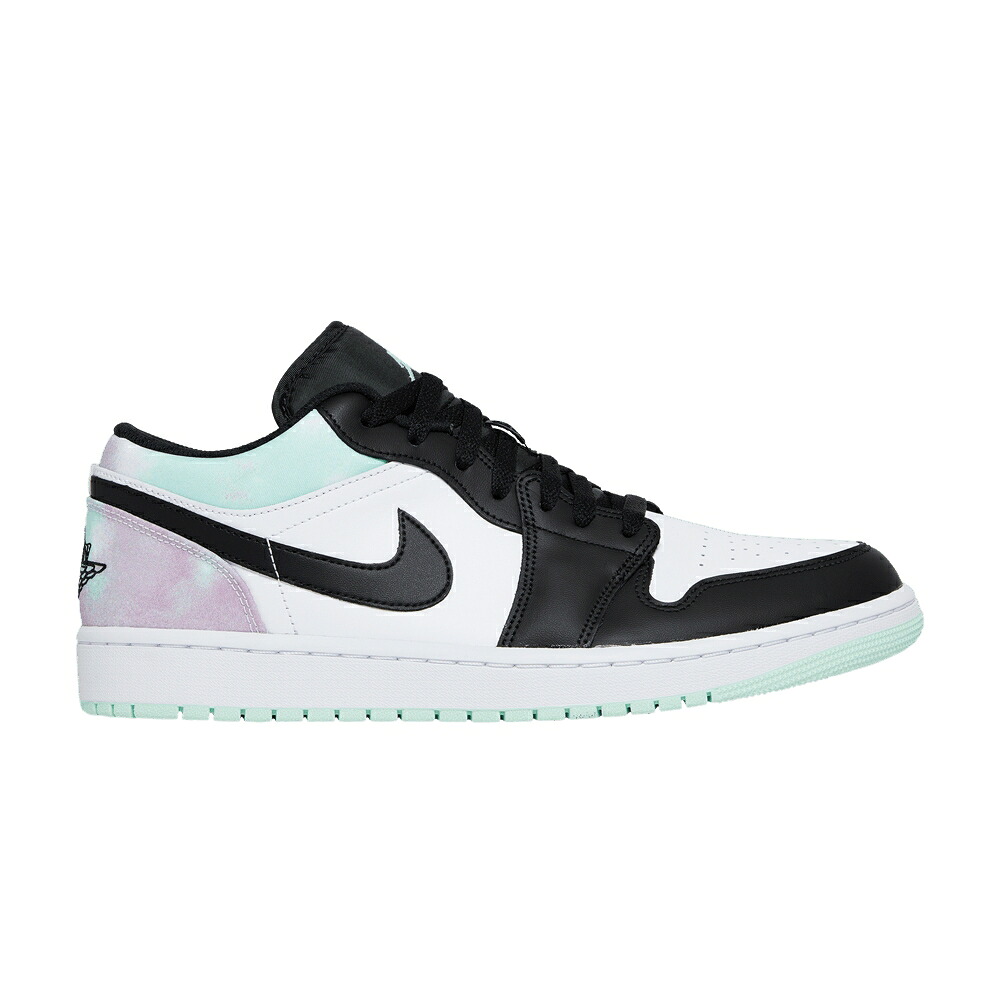 ナイキ 白いこと 白いこと 黒いこと 黒いこと エアジョーダン \u0027TIE DYE\u0027 スニーカー メンズ AIR JORDAN AIR JORDAN 1 LOW SE / WHITE MINT FOAM BLACK