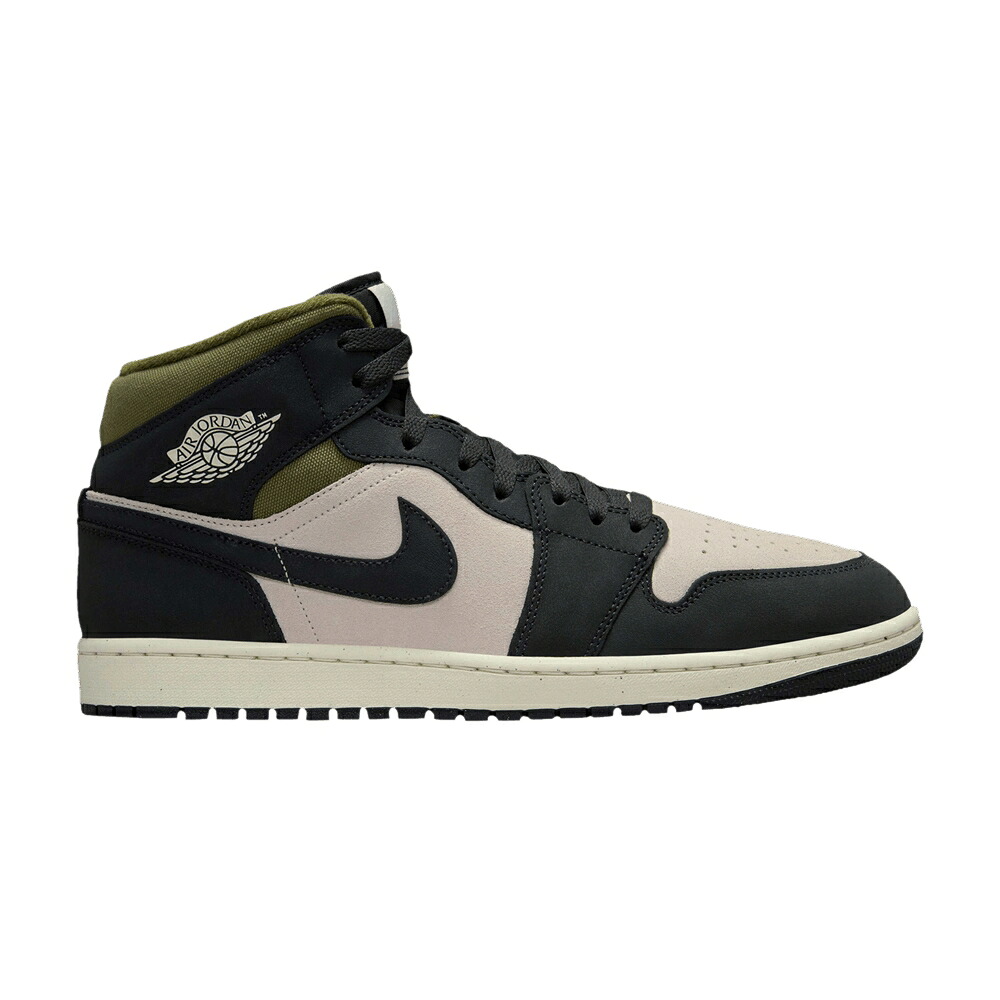 ナイキ ミッド 赤銅色 赤銅色 エアジョーダン \u0027OFF OLIVE\u0027 スニーカー メンズ AIR JORDAN AIR JORDAN 1 MID NOIR MEDIUM / LIGHT OREWOOD BROWN OFF NOIR