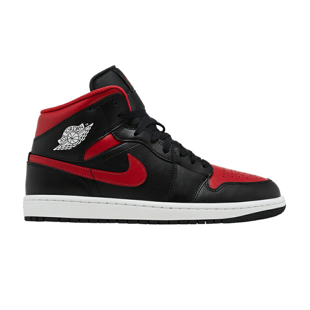 ナイキ ミッド 黒色 ブラック 赤 レッド 白色 ホワイト エアジョーダン 'BRED TWIST' スニーカー メンズ AIR JORDAN AIR JORDAN 1 MID / BLACK VARSITY RED SUMMIT WHITE